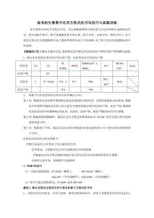 (word完整版)高考陌生情景中化学方程式的书写技巧与真题训练.doc