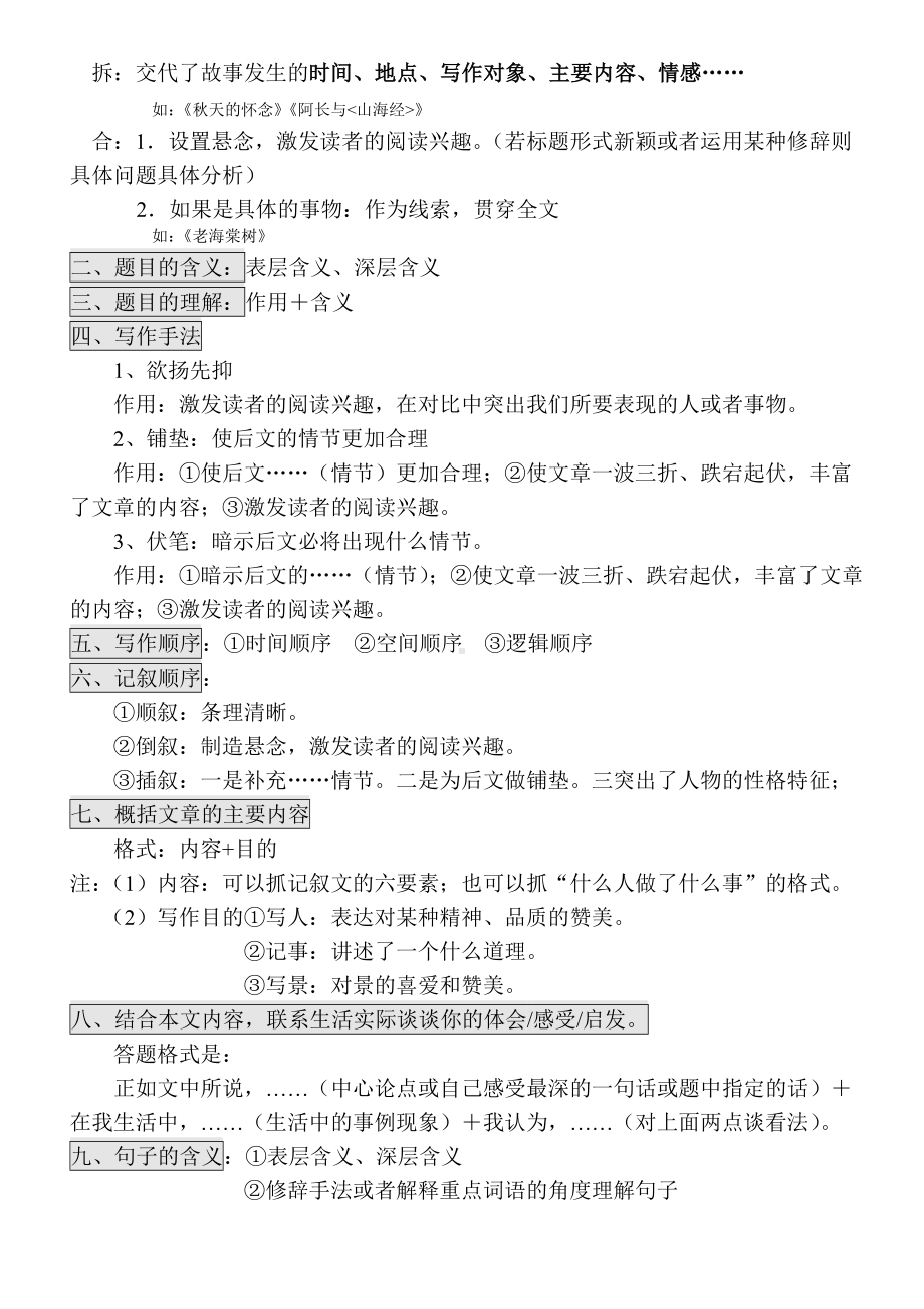 (完整版)思维导图初中语文现代文阅读理解总复习.doc_第2页