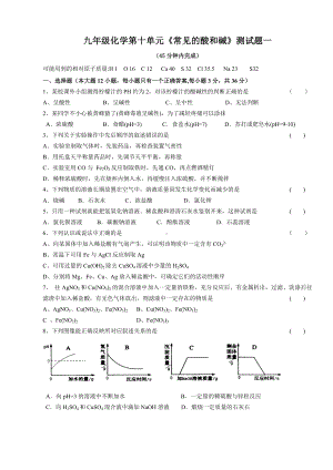 (完整版)九年级化学第十单元测试题一.doc