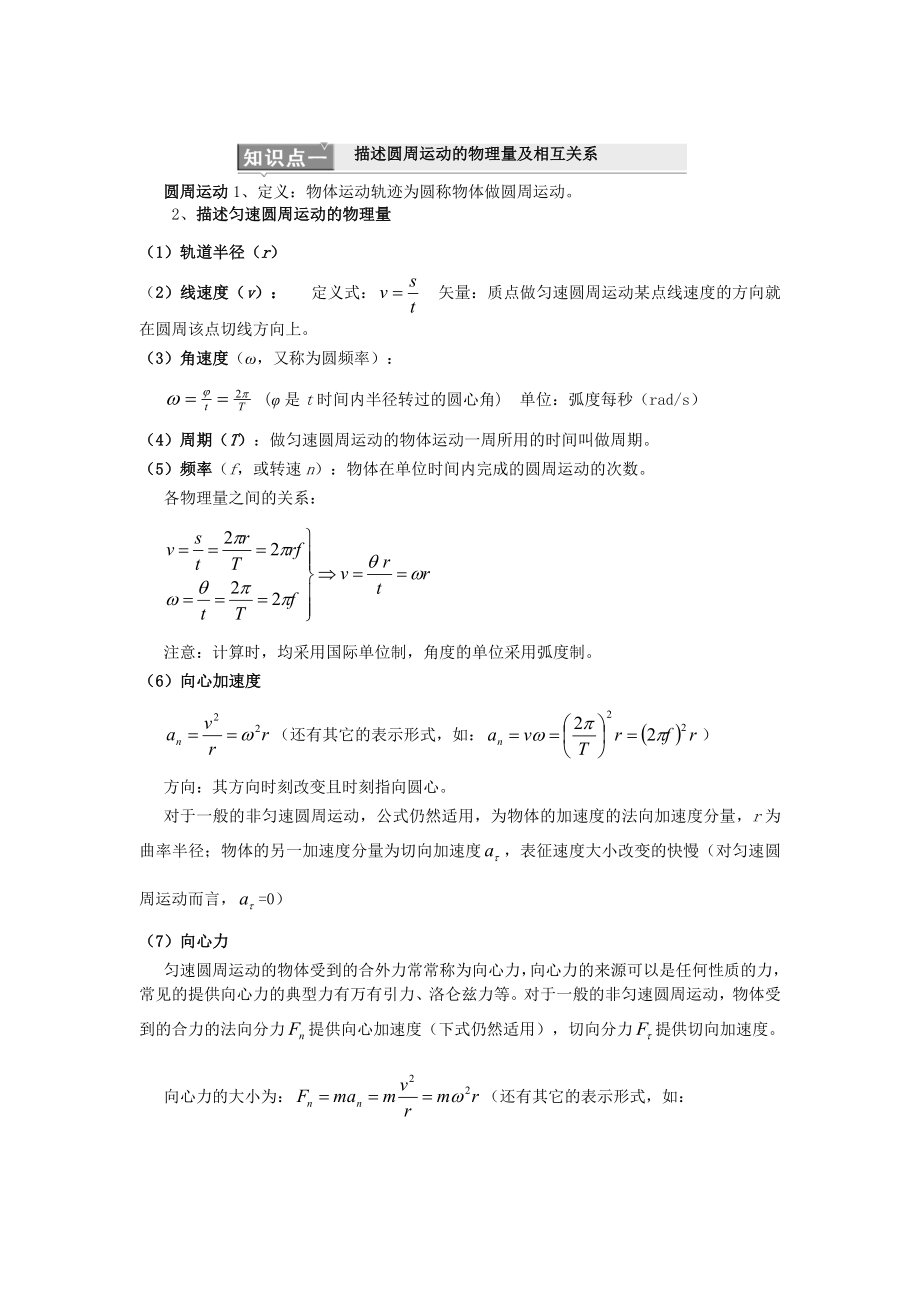 (完整版)圆周运动知识点.doc_第1页