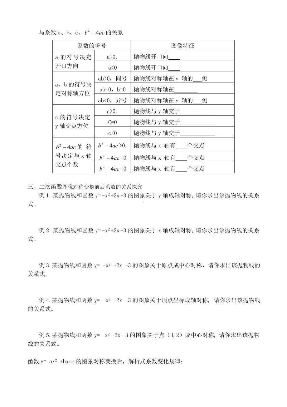 (完整版)二次函数图像对称变换前后系数的关系专题.doc_第2页