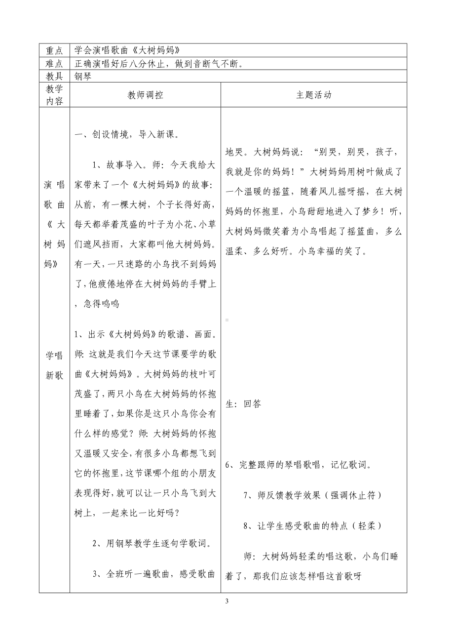 2015年最新人音版二年级下册音乐教案表格版[1].doc_第3页