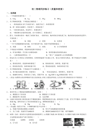 (完整版)初二物理质量与密度同步练习题与答案.doc