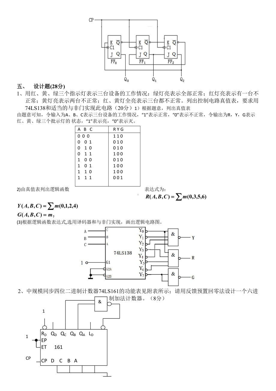 (完整版)数字电子技术-期末考试试题汇总.doc_第3页