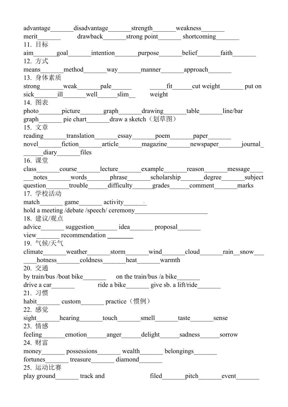 (完整)近五年高考完形填空高频名词和动词.doc_第2页