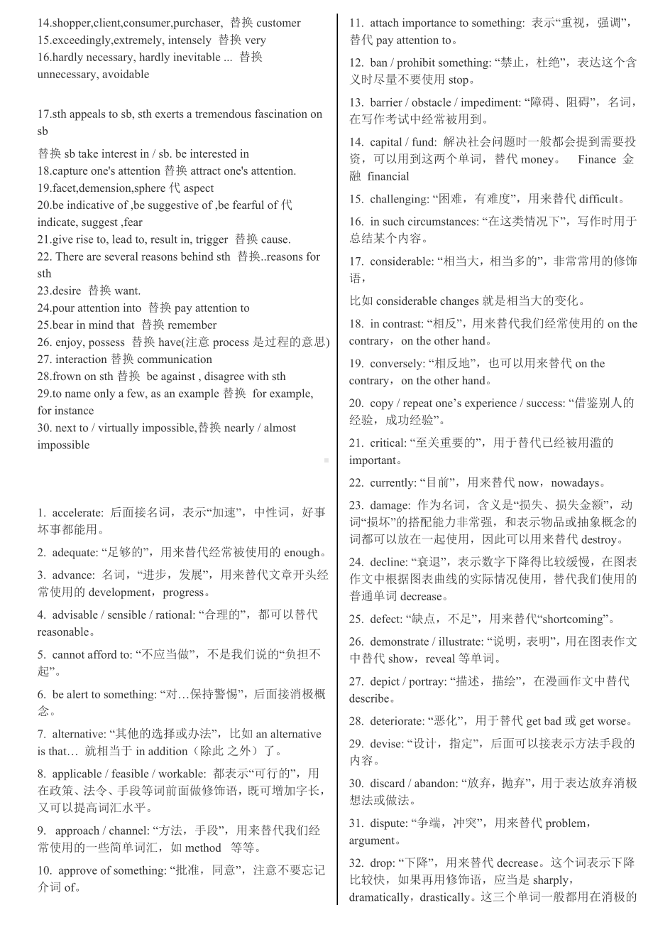 (完整)高考英语作文中常用的替换词.doc_第2页