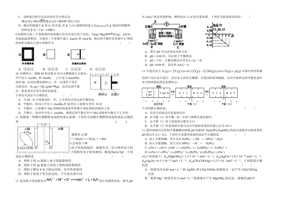 (完整版)人教高中化学选修4测试卷(含答案).doc_第2页