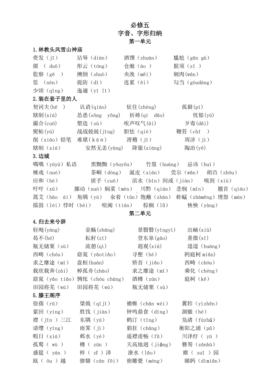 (word完整版)高中语文必修五字音字形.doc_第1页