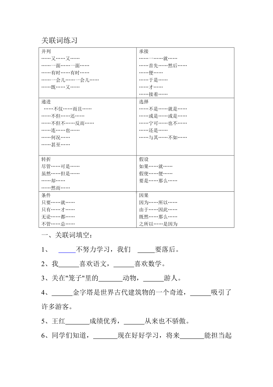 (完整版)小学关联词练习题.doc_第1页