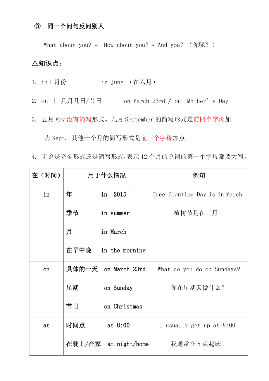 (完整版)人教版五年级英语下册Unit3知识点整理.doc_第3页