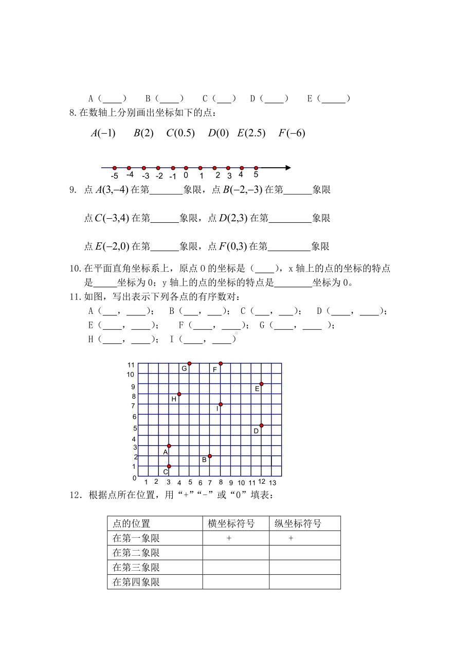 (完整版)七年级数学平面直角坐标系练习题及答案.doc_第2页