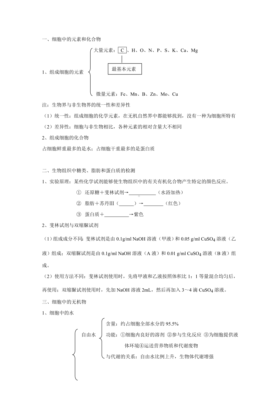 (完整版)人教版生物必修一前三章知识点归纳总结.doc_第3页