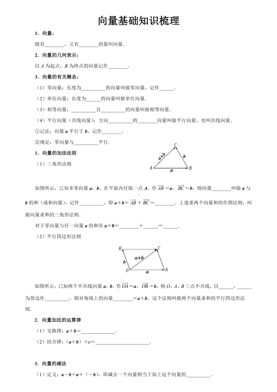 (完整版)向量基础知识汇总.doc_第1页