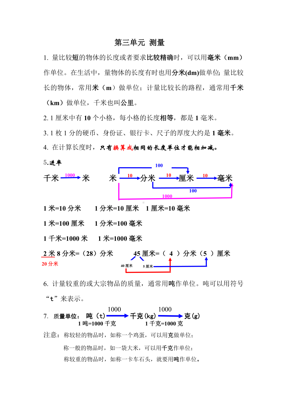 (完整版)小学三年级数学复习提纲大全.doc_第3页