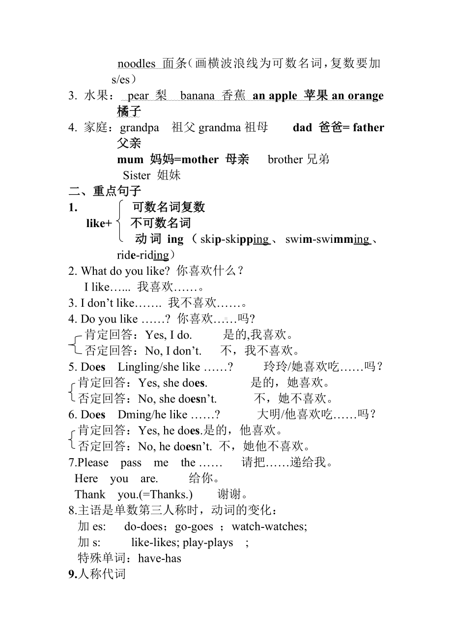 (完整版)外研版英语三年级下册模块总结.doc_第2页