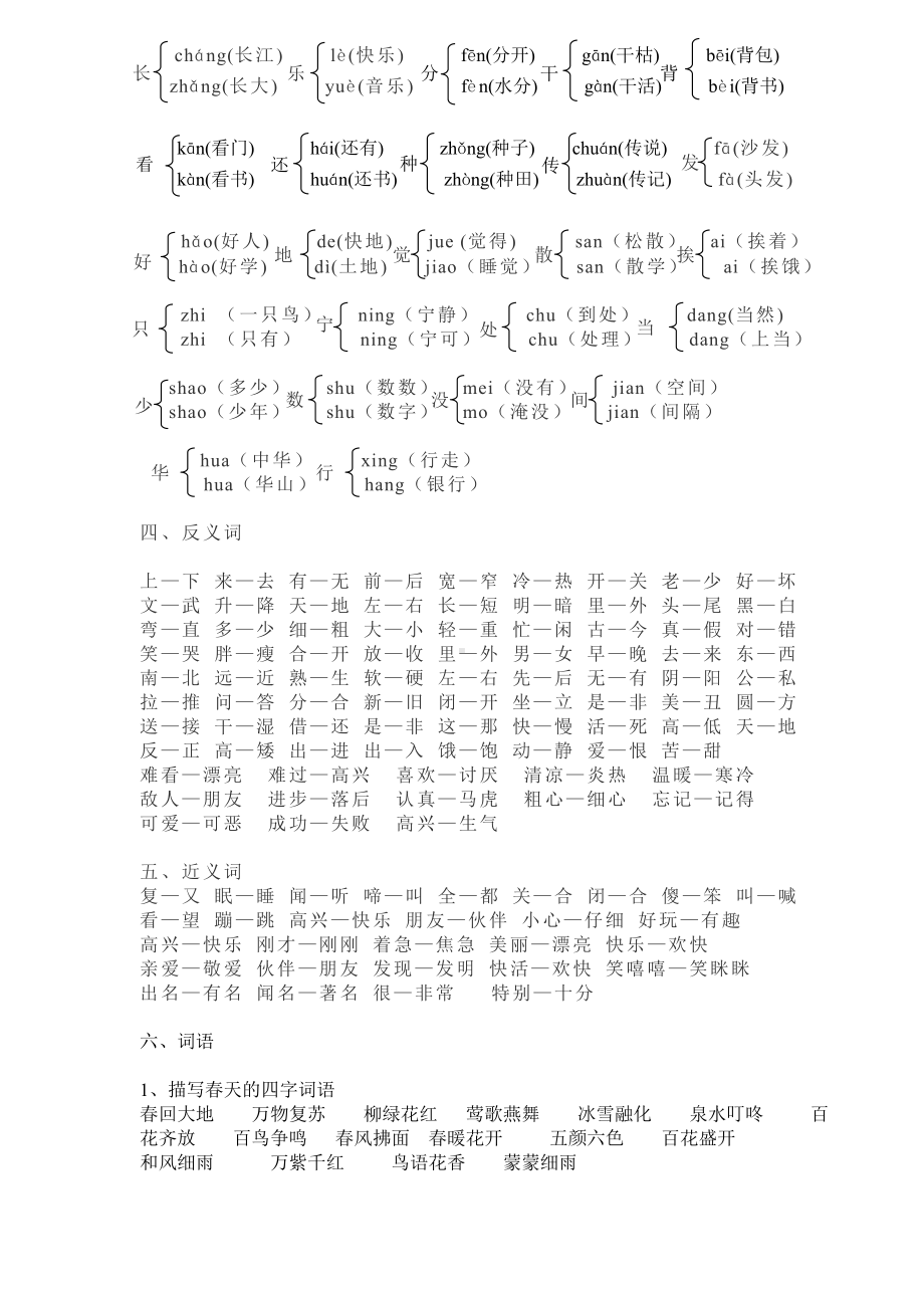 (完整版)小学一年级语文字词句练习.doc_第2页