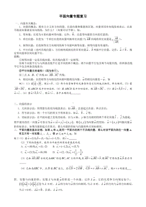 (完整)高中数学平面向量专题复习(含例题练习).doc