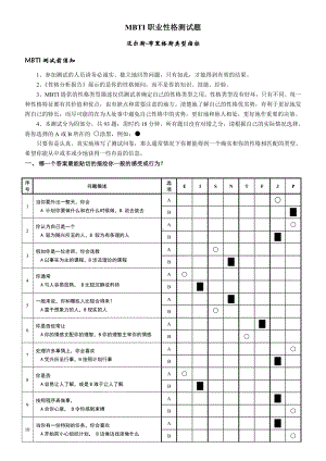 MBTI职业性格测试题及选择分析剖析.doc