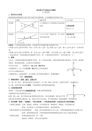 (完整版)第五章相交线与平行线知识点整理.doc