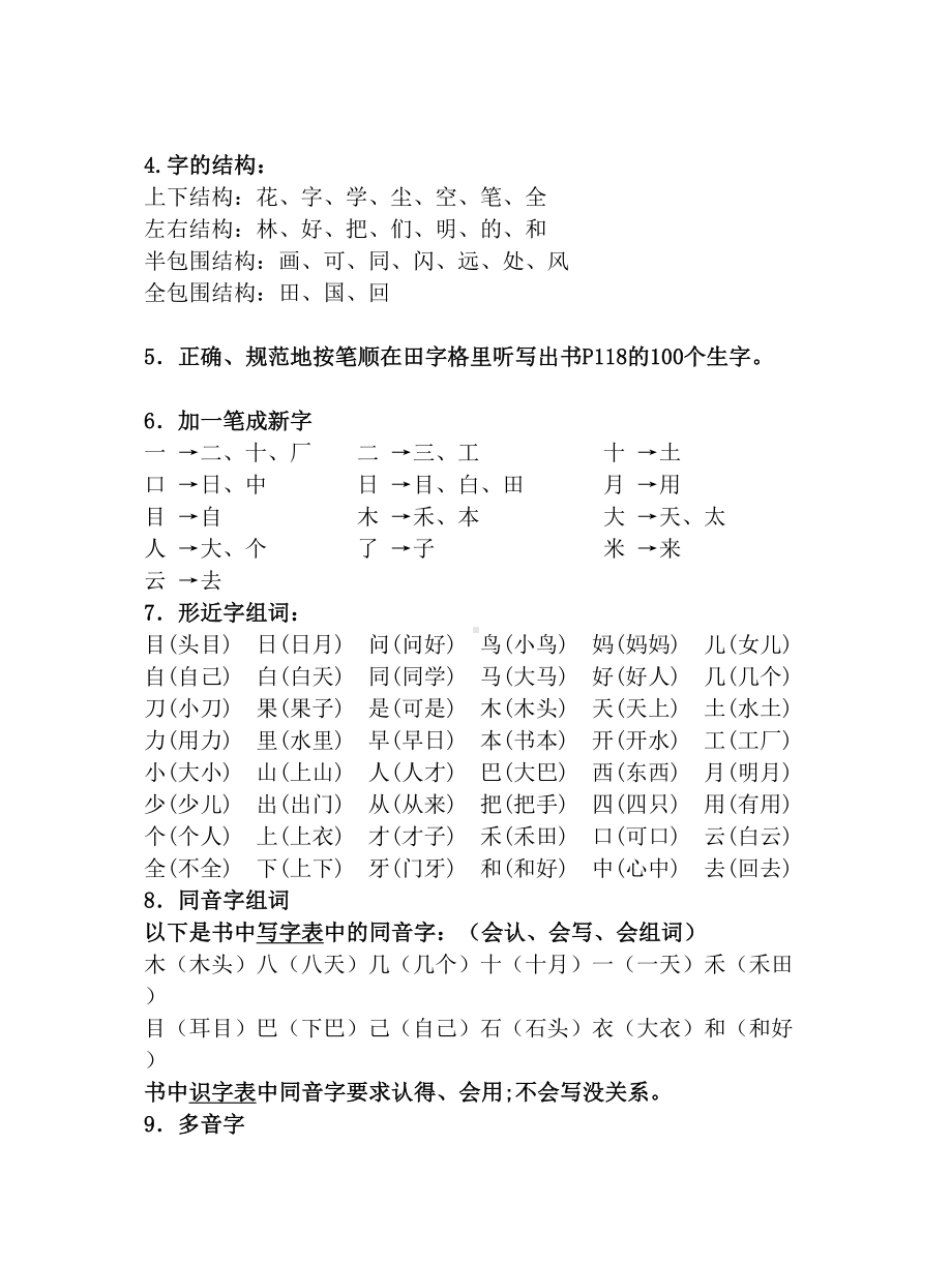 （小学语文）新部编版一年级上册语文重点知识点总结.doc_第3页