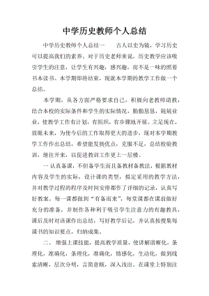 中学历史教师个人总结.docx