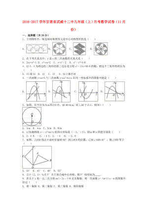 九年级数学上学期11月月考试卷(含解析)-新人教版1.doc