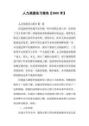 人力资源实习报告（3000字）.docx