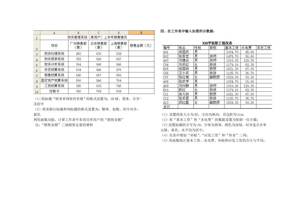 Excel上机全套操作题教程文件.doc_第2页