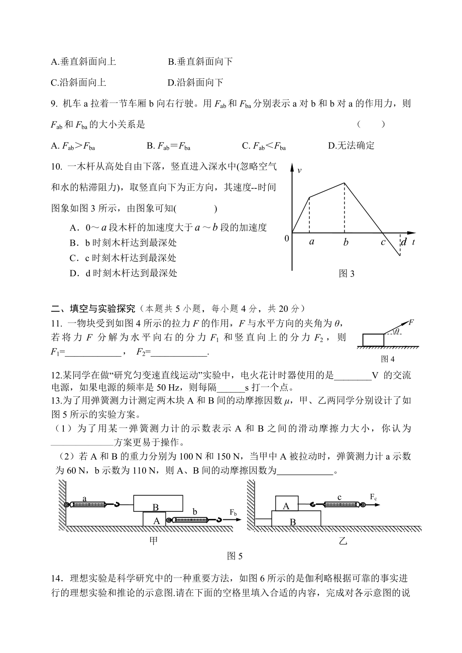 人教版高中物理必修一综合复习题.doc_第2页