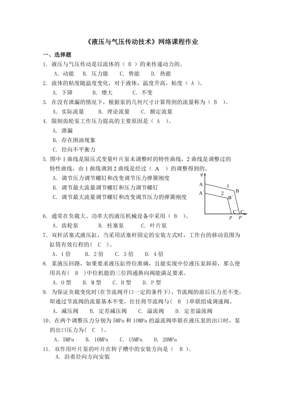 《液压与气压传动技术》课程作业分析.doc_第1页