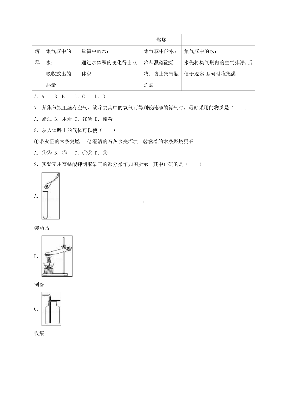 九年级化学上学期第一次月考试卷(含解析)-新人教版5.doc_第2页