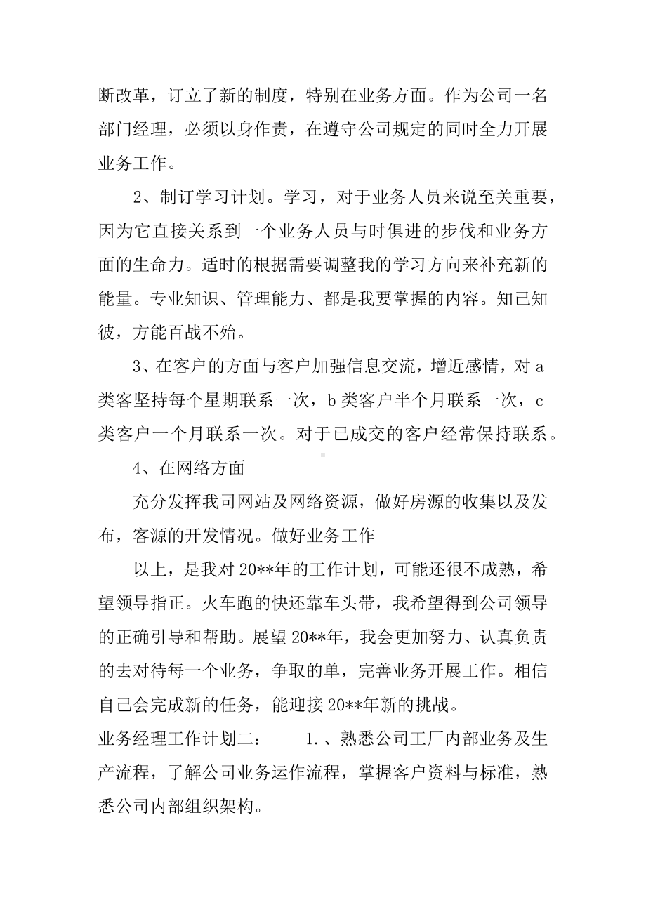 业务经理工作计划.docx_第2页