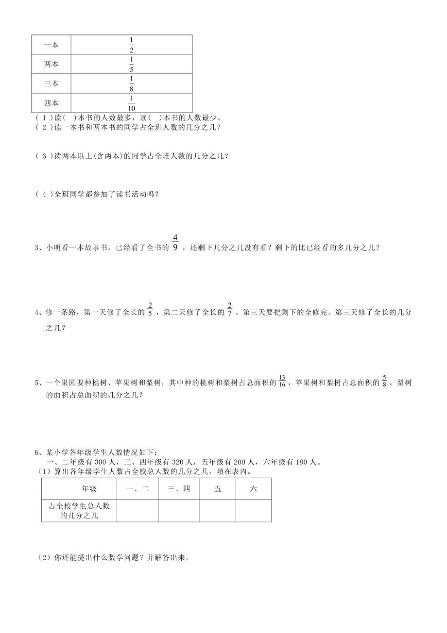 人教版小学五年级下册数学分数的加法和减法习题.doc_第2页