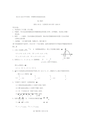 2020年上海松江初三数学一模试卷及答案.doc