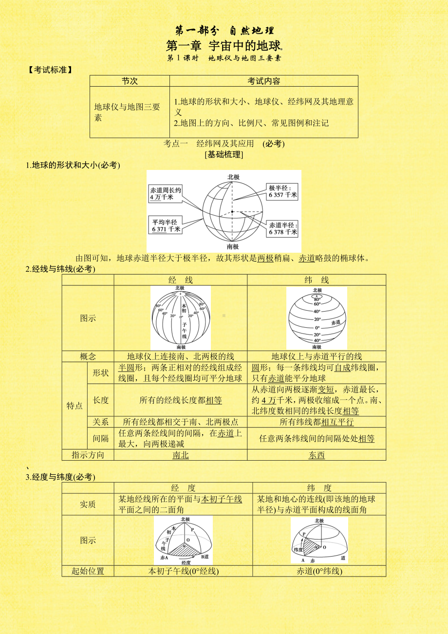 2020年浙江新高考选考地理考点知识梳理(精华版).doc_第1页