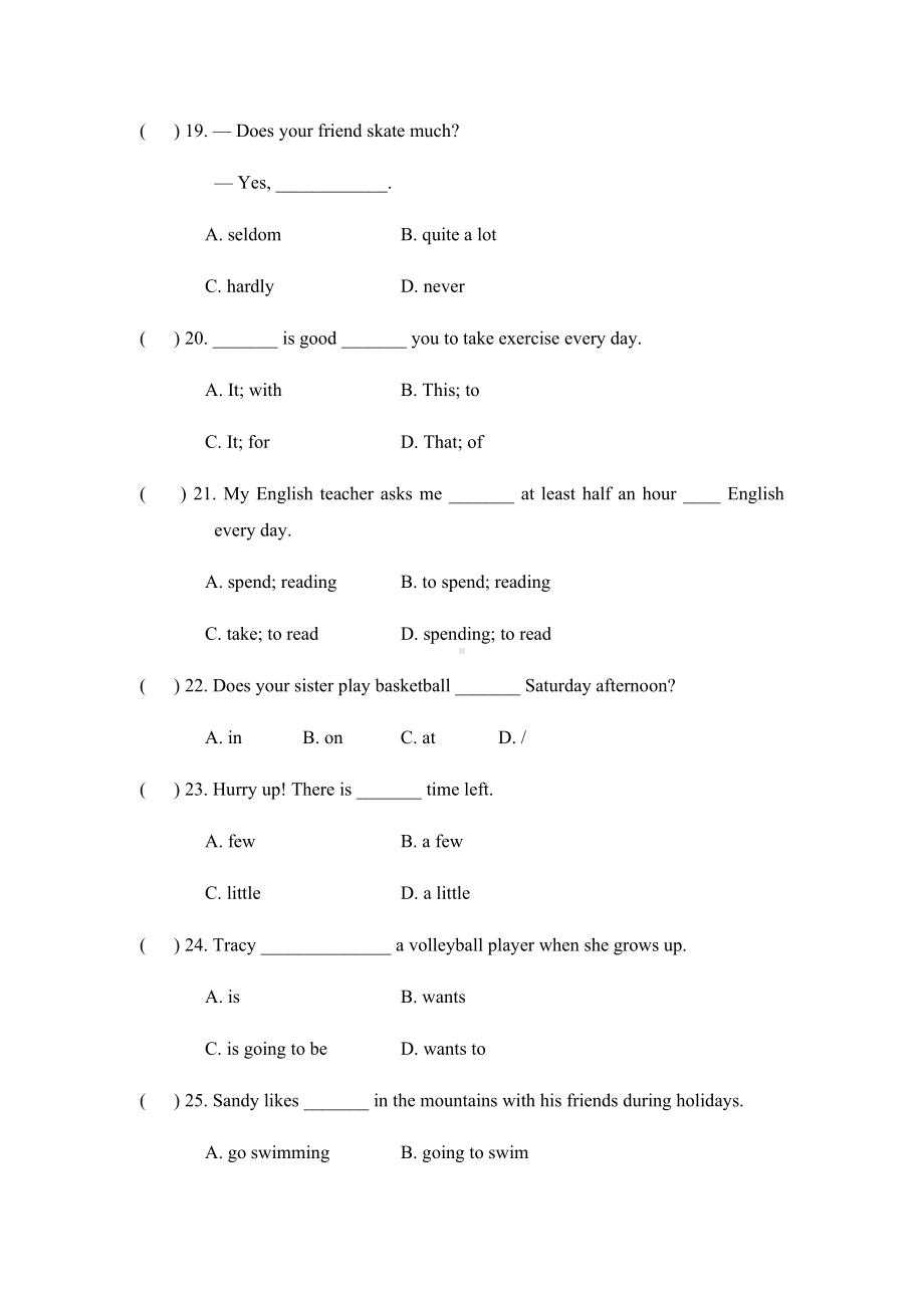 仁爱版英语八年级上册Unit1Topic1单元检测试题及答案.docx_第3页