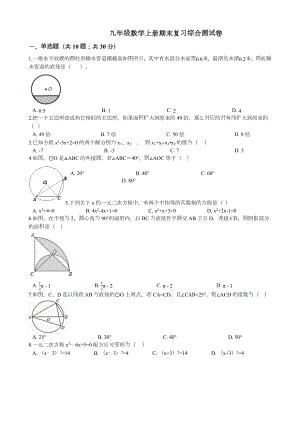 （易错题）九年级数学上册期末复习综合测试卷(学生用).docx