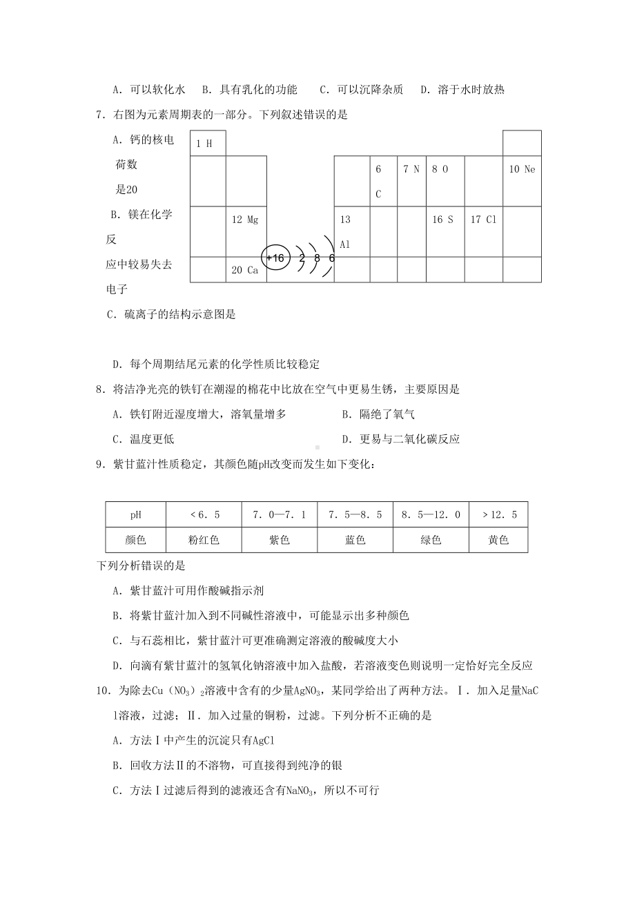 中考化学试卷(word版).doc_第2页