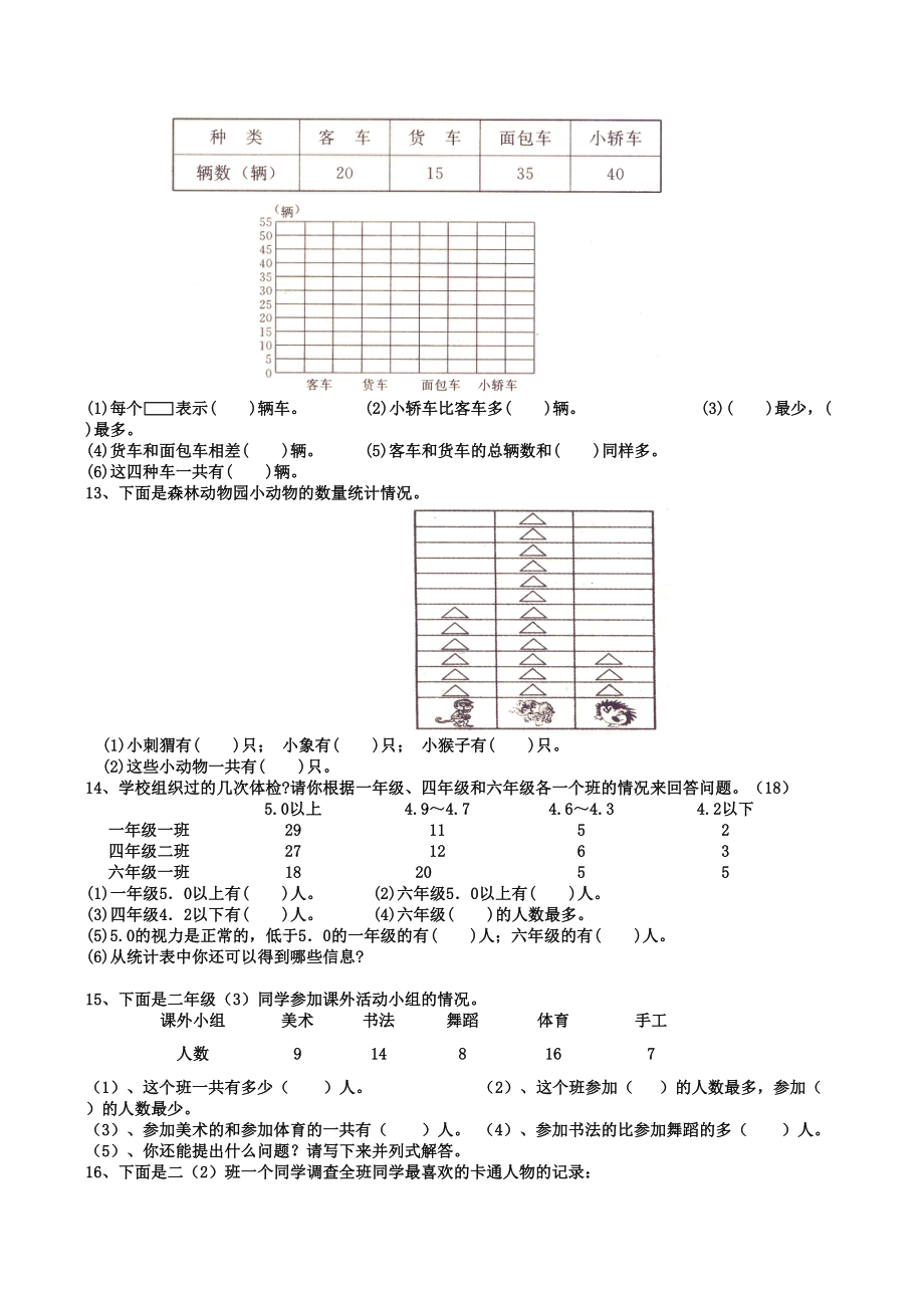 二年级下数据收集整理经典练习题.docx_第3页