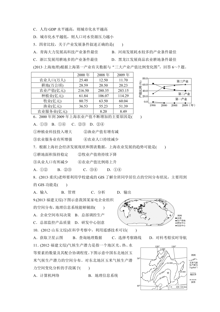 2019届高三地理一轮复习区域地理环境与人类活动习题(解析).docx_第2页