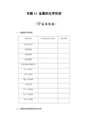 中考化学精讲精练12--金属的化学性质.docx