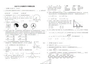 2020年人教版九年级数学中考模拟试卷(含答案).doc