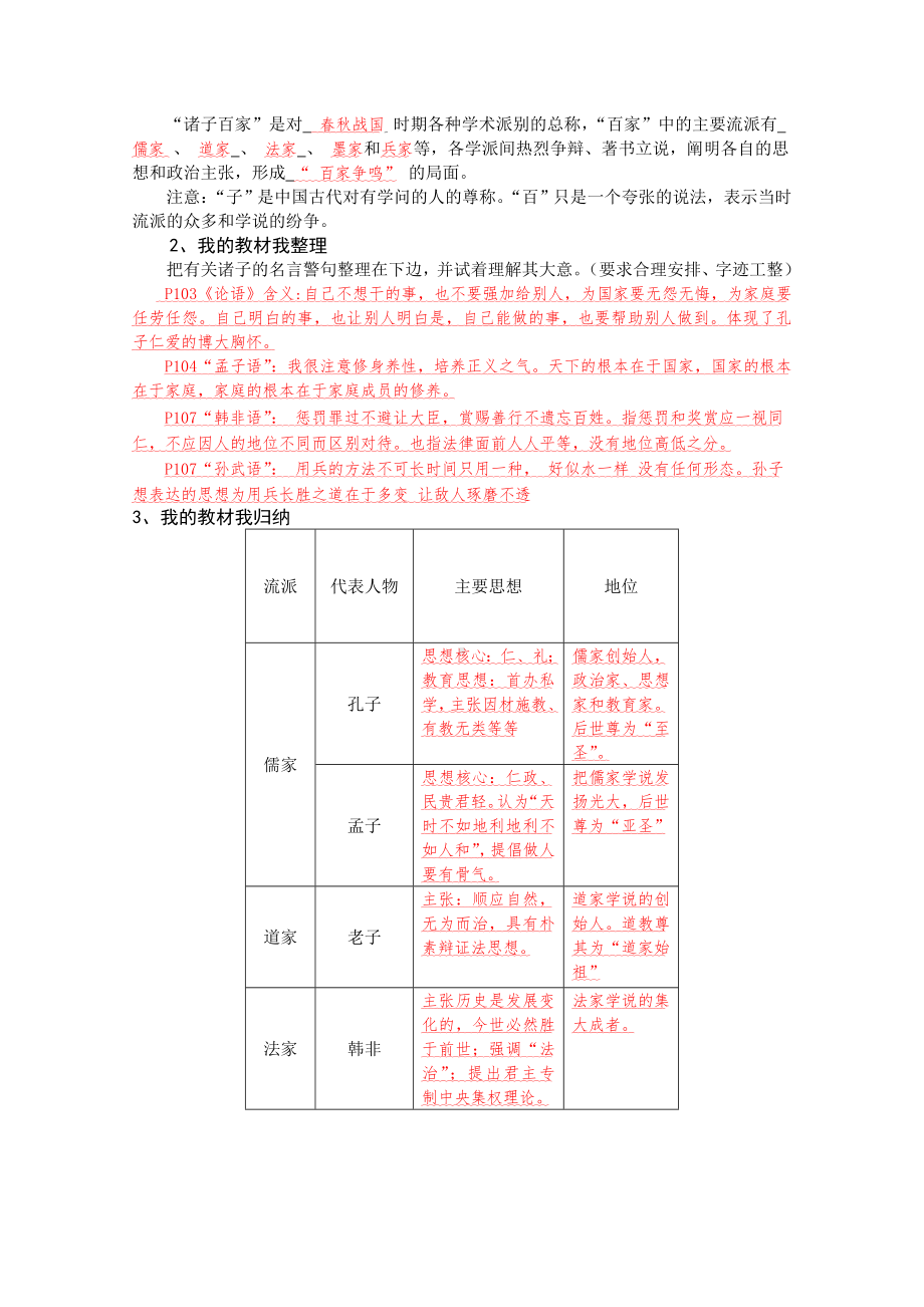 《诸子百家》教学案.doc_第2页