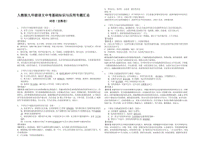 人教版九年级语文中考基础知识与应用专题汇总.docx