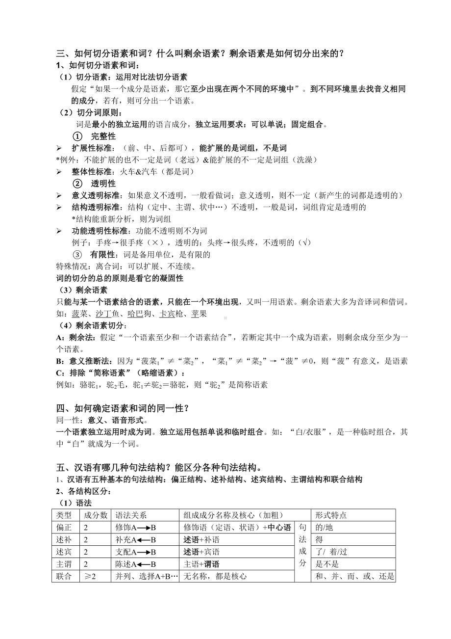 《现代汉语(下)》复习提纲答案整理(全)解析.doc_第2页