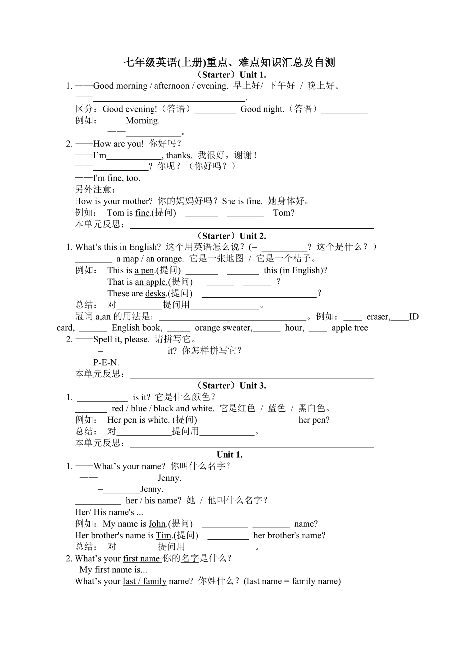 七年级英语上册各单元测试题.docx_第1页