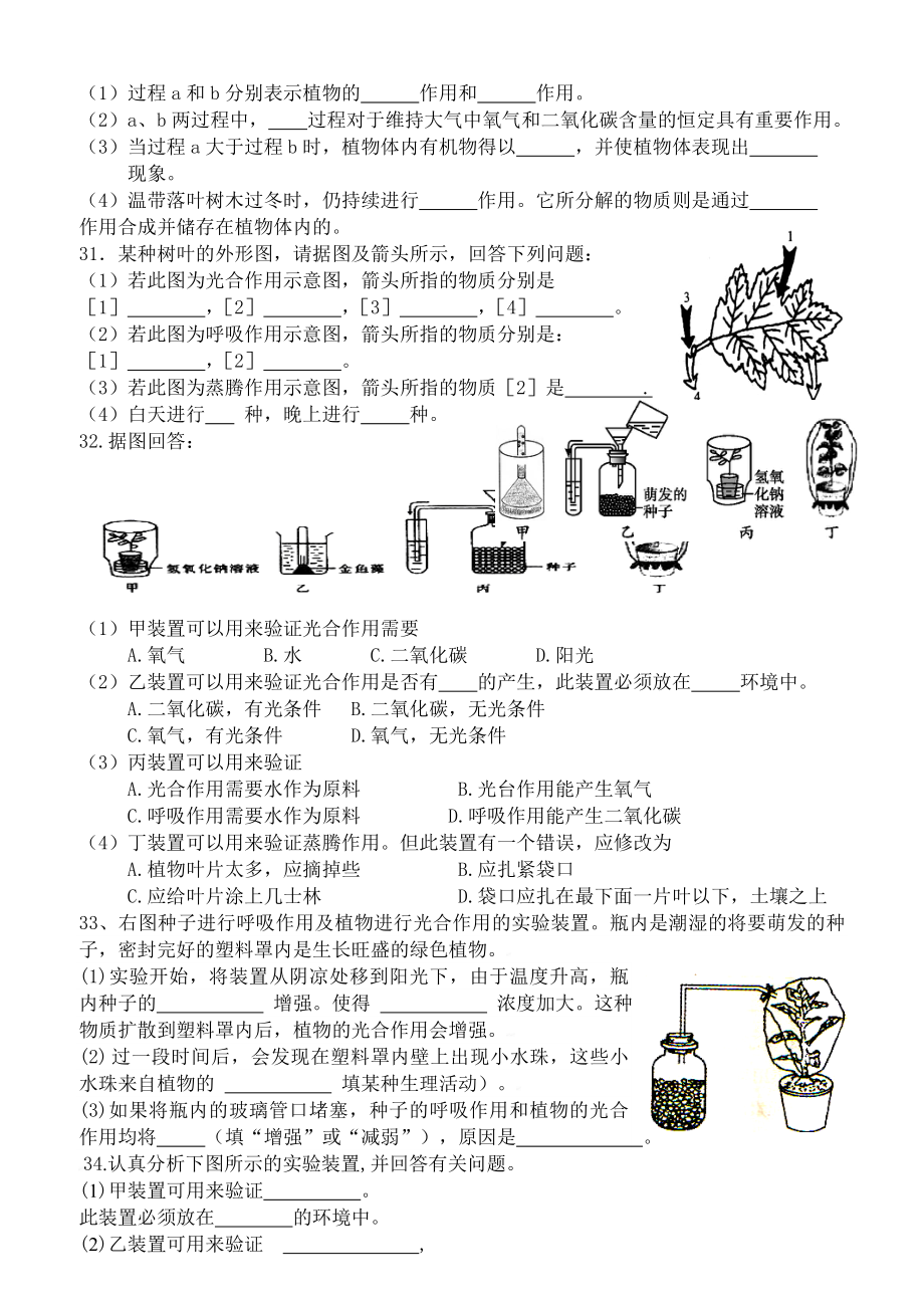 (完整版)植物的呼吸作用练习题.doc_第3页