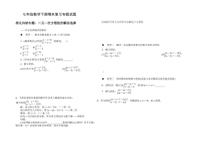 七年级数学下册期末复习专题试题.doc