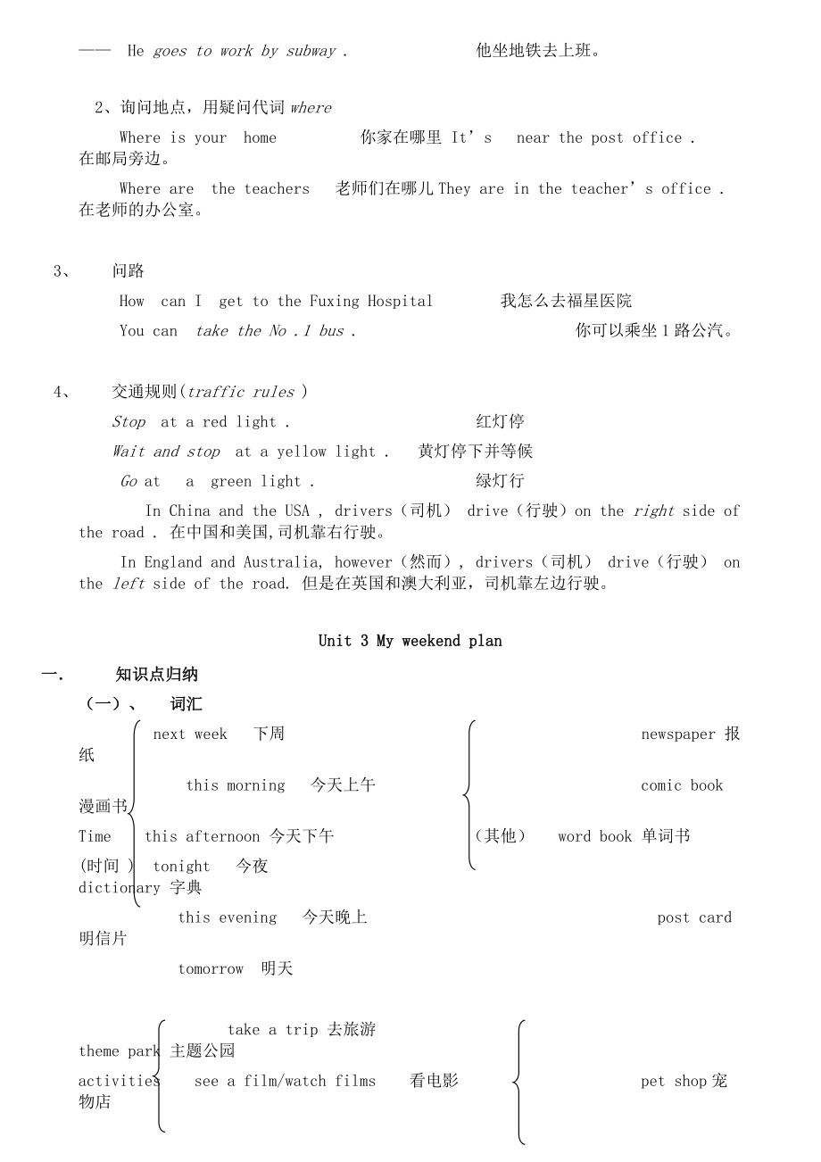 PEP新版六年级上册英语知识点总结归纳.docx_第3页