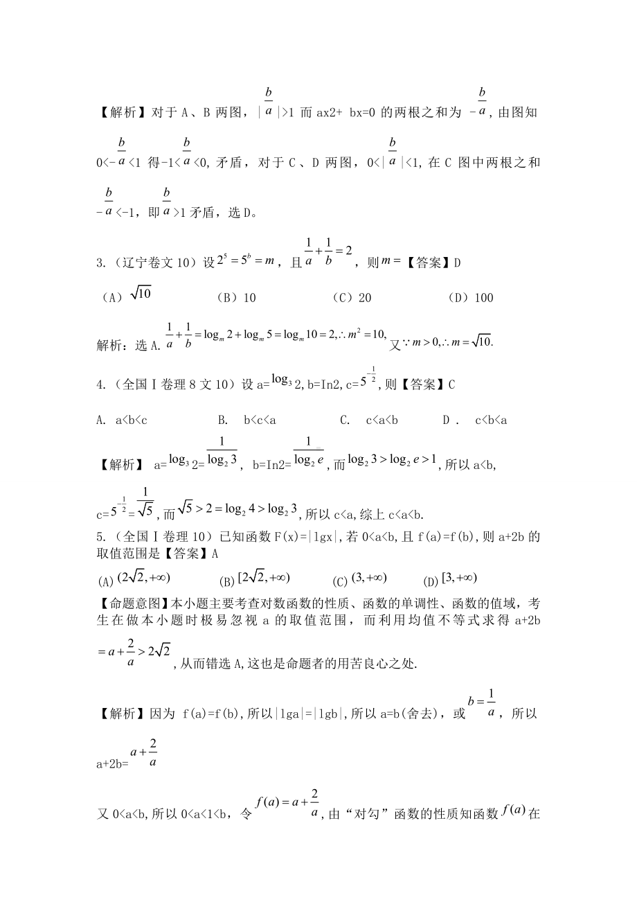 (完整版)高考指数函数和对数函数专题复习.doc_第2页